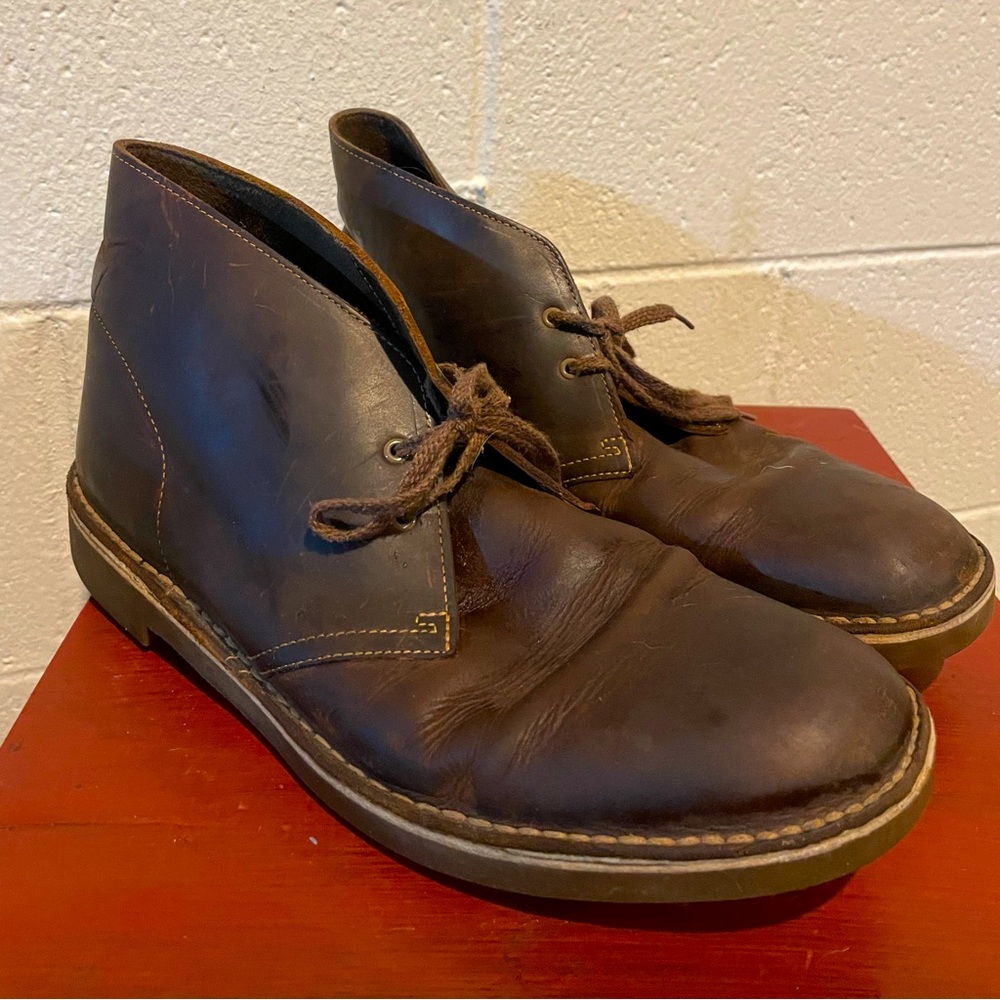 Clarks Bushacre Leather Chukka Shoes sz 11M